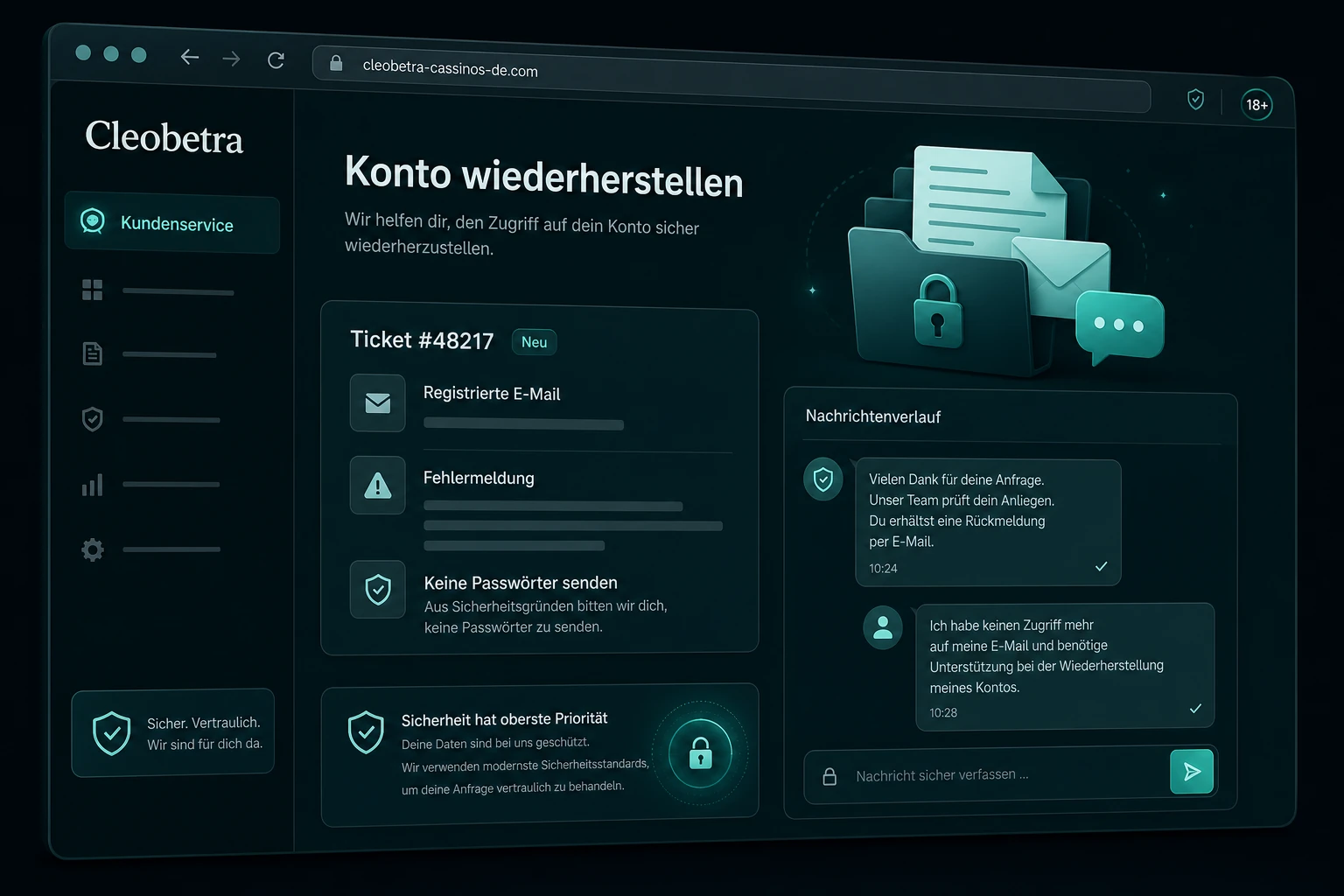 Cleobetra Konto wiederherstellen